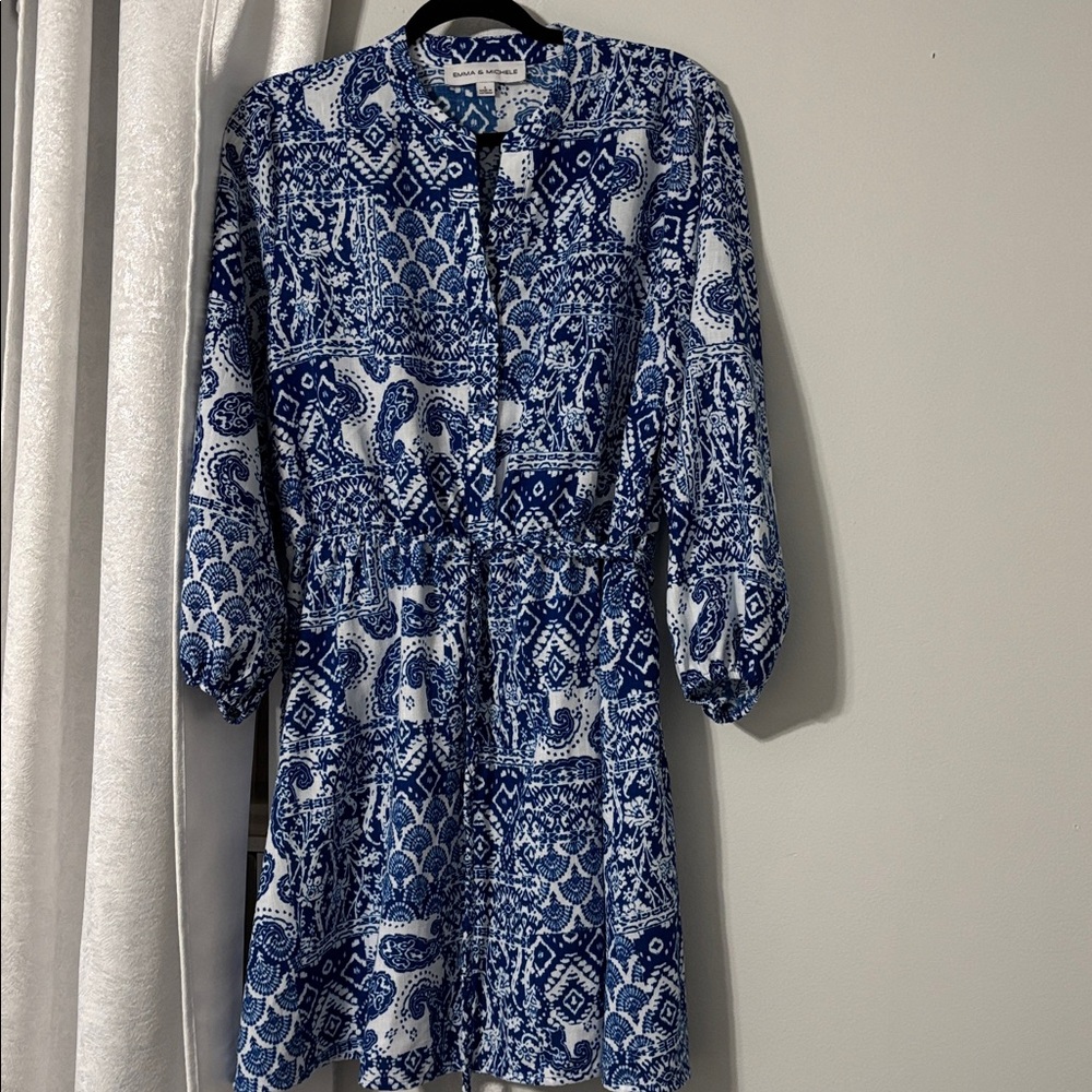 Emma & Michele Blue and White Dress
